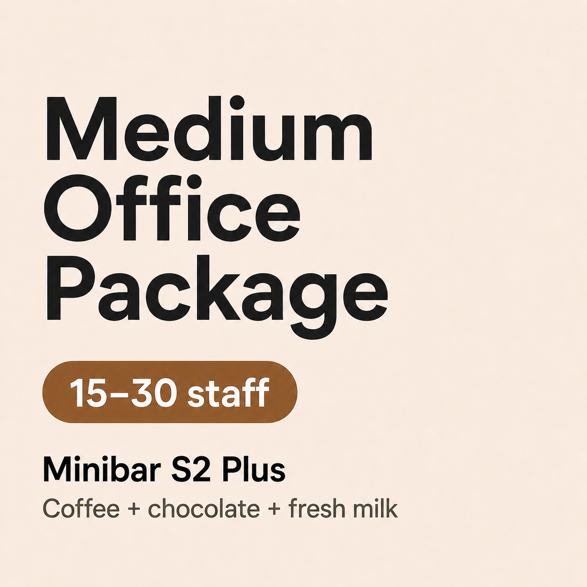 Medium Office Automatic Coffee Package including Dr Coffee Minibar S2 Plus and Milk fridge