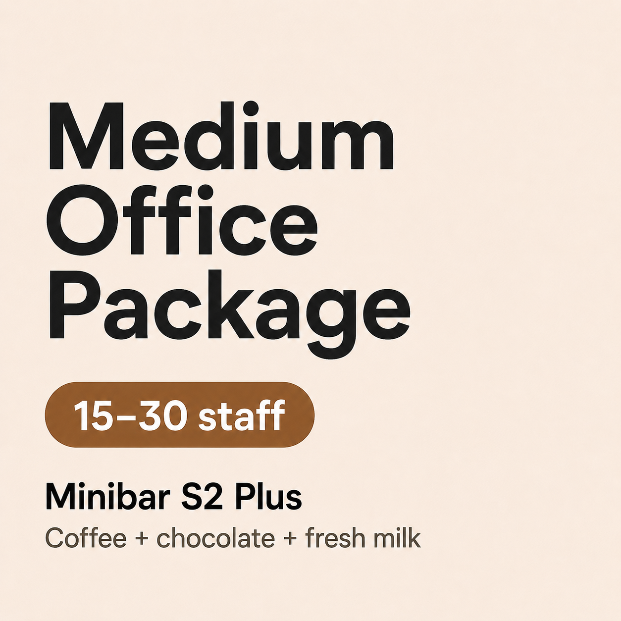 Medium Office Automatic Coffee Package including Dr Coffee Minibar S2 Plus and Milk fridge